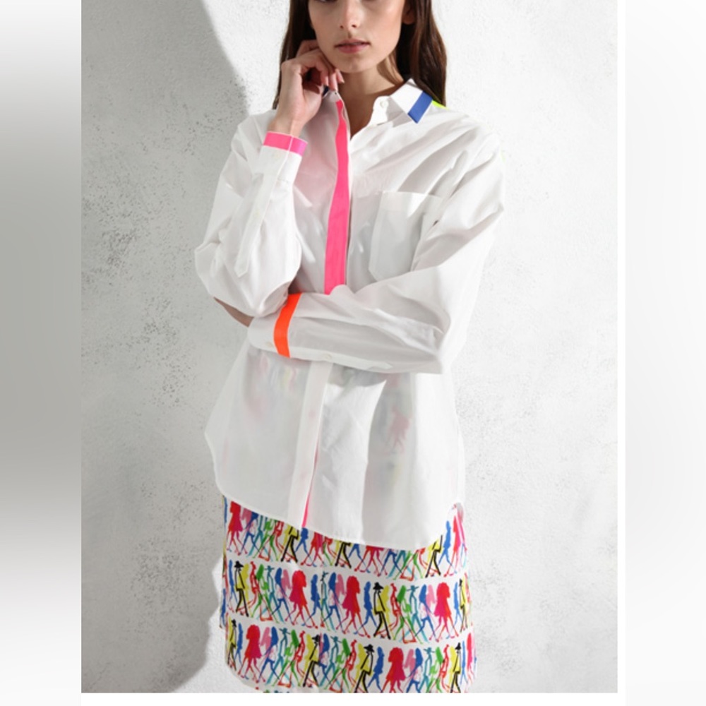 MaxMara Weekend “Flutterflies”Collection Label-Cut White Shirt Size:Medium 4/6 - Picture 3 of 16